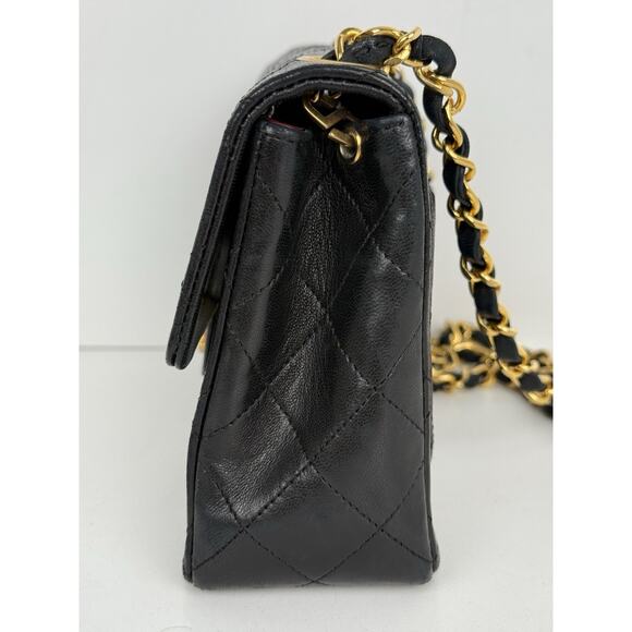 Chanel Classic Mini Square Single Flap Bag Black with Gold Hardware B-2 - Picture 4 of 16